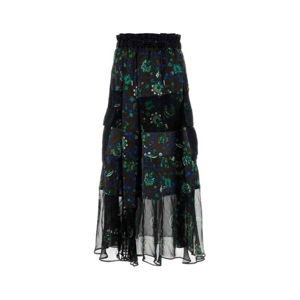 Sacai Women Printed Crepe Skirt